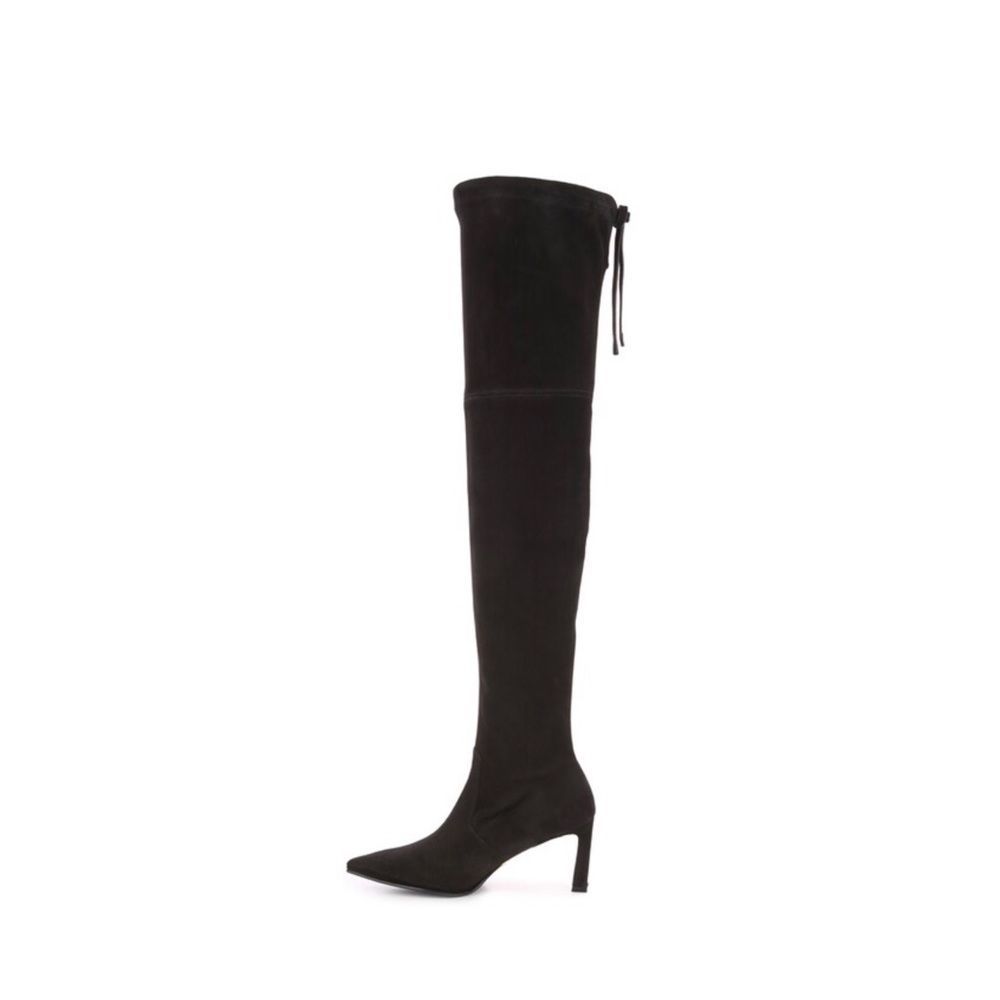 STUART WEITZMAN NATALIA 75 THIGH HIGH BOOT BLACK SUEDE SIZE 7.5 NEW + dust bag